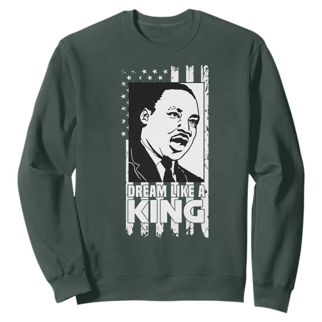 Martin Luther King Jr. Sweatshirt Dream Like A King MLK Black History American Flag TS02