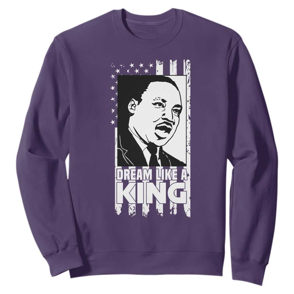 Martin Luther King Jr. Sweatshirt Dream Like A King MLK Black History American Flag TS02
