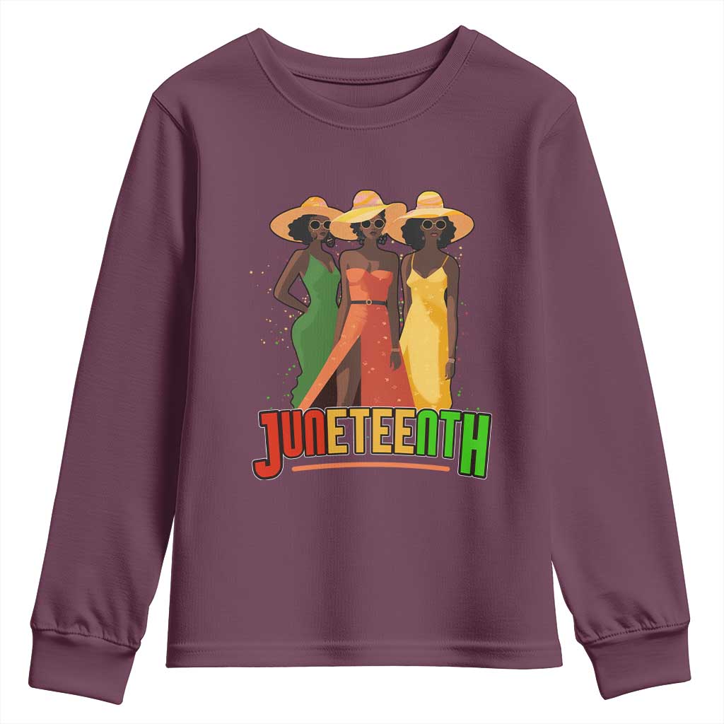 Juneteenth 1865 Youth Sweatshirt Beautiful Black Women Melanin TS02