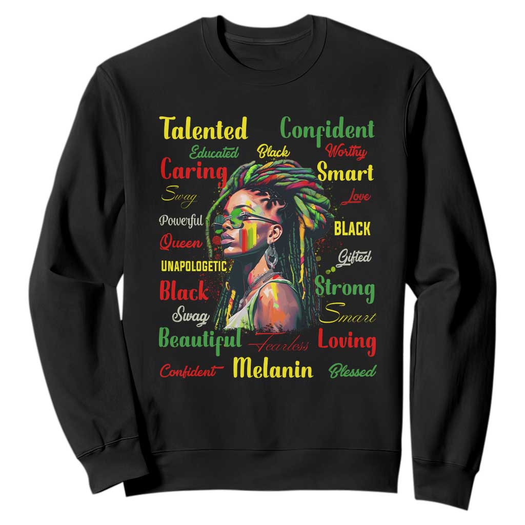 Melanin Locs Girl Sweatshirt Dreadlock Black Pride African American TS02