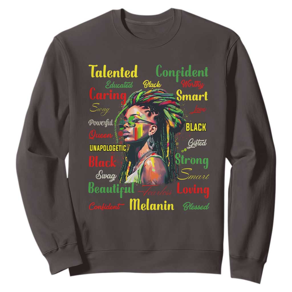 Melanin Locs Girl Sweatshirt Dreadlock Black Pride African American TS02