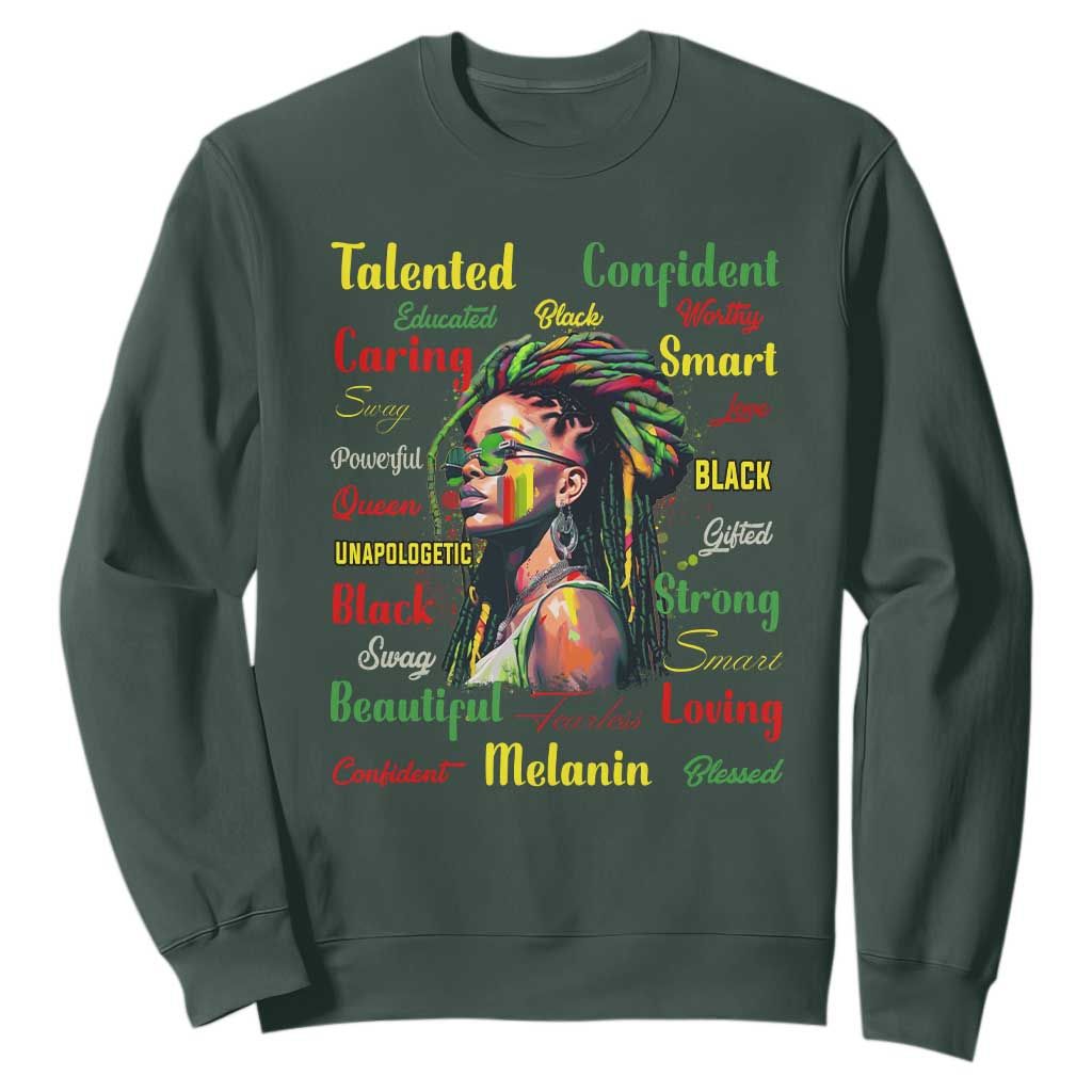 Melanin Locs Girl Sweatshirt Dreadlock Black Pride African American TS02