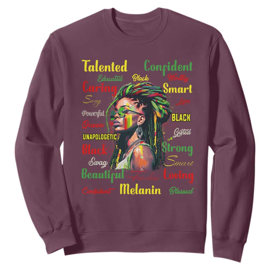 Melanin Locs Girl Sweatshirt Dreadlock Black Pride African American TS02