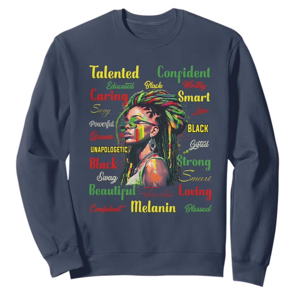 Melanin Locs Girl Sweatshirt Dreadlock Black Pride African American TS02