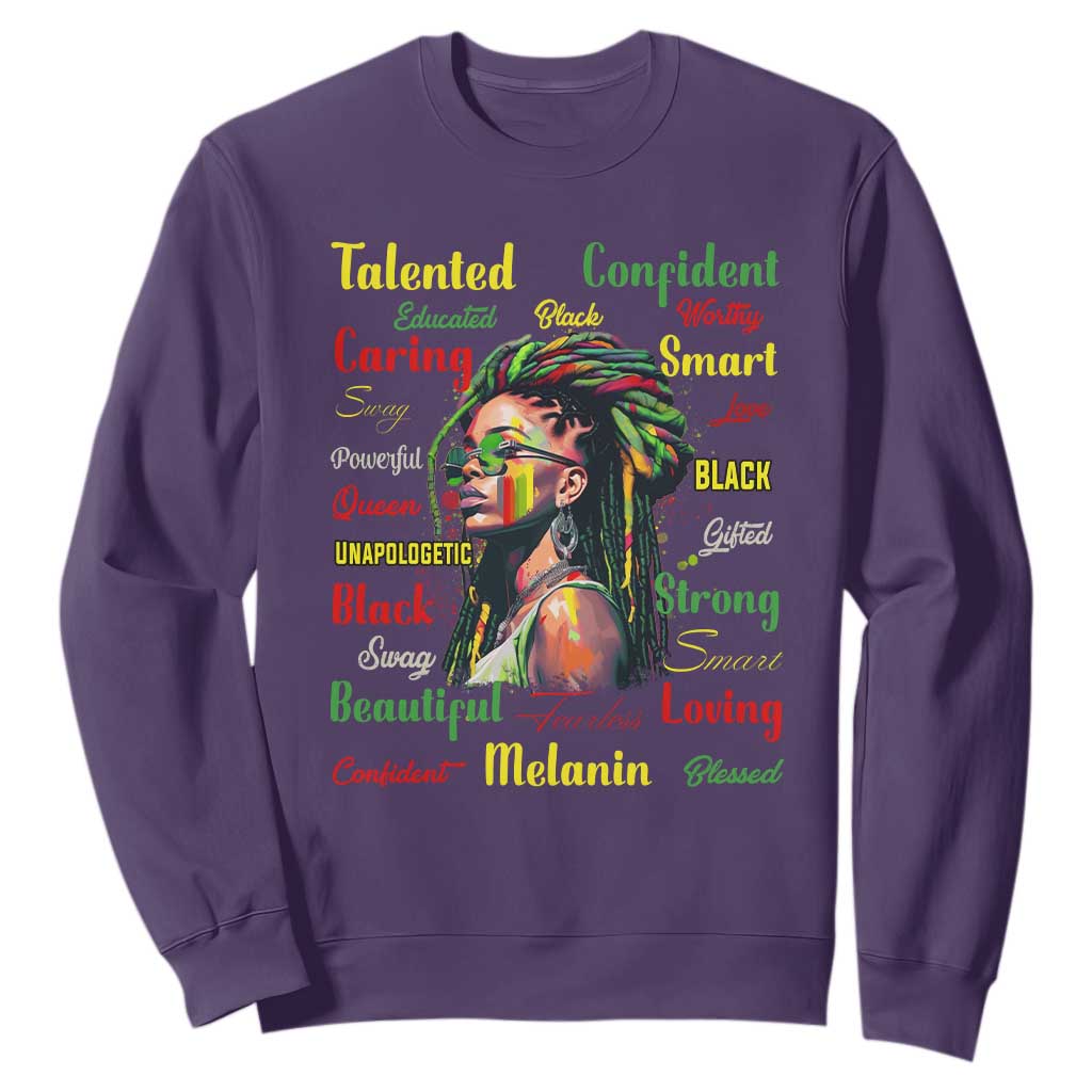 Melanin Locs Girl Sweatshirt Dreadlock Black Pride African American TS02