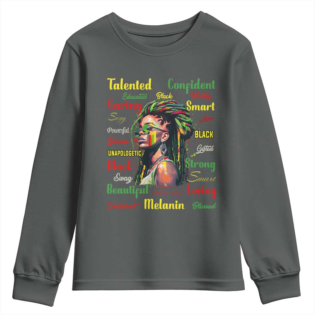 Melanin Locs Girl Youth Sweatshirt Dreadlock Black Pride African American TS02