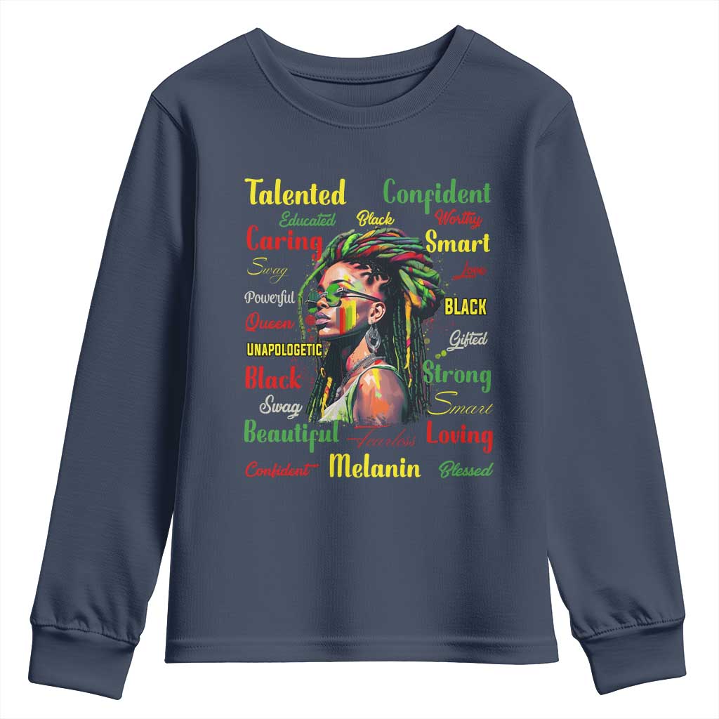 Melanin Locs Girl Youth Sweatshirt Dreadlock Black Pride African American TS02