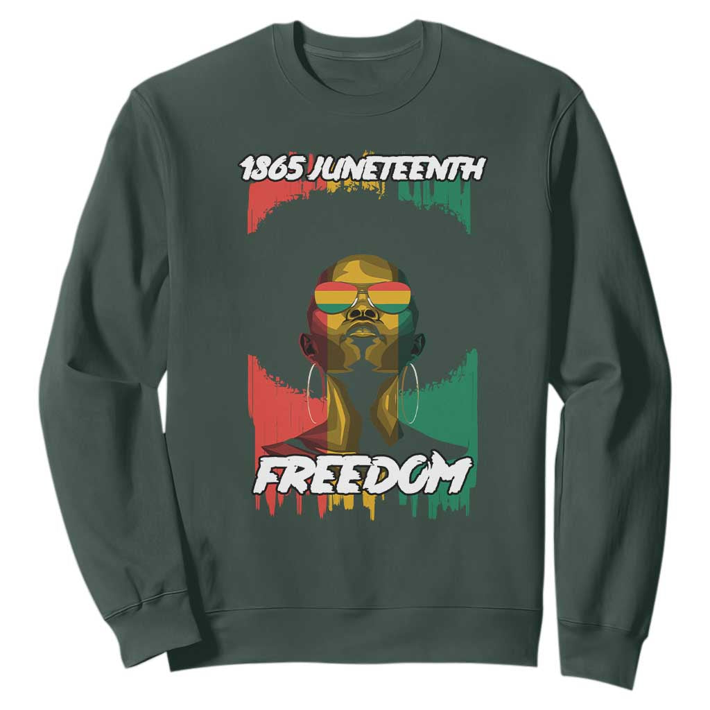 Juneteenth 1865 Freedom Sweatshirt Afro Melanin Woman African American Dripping TS02