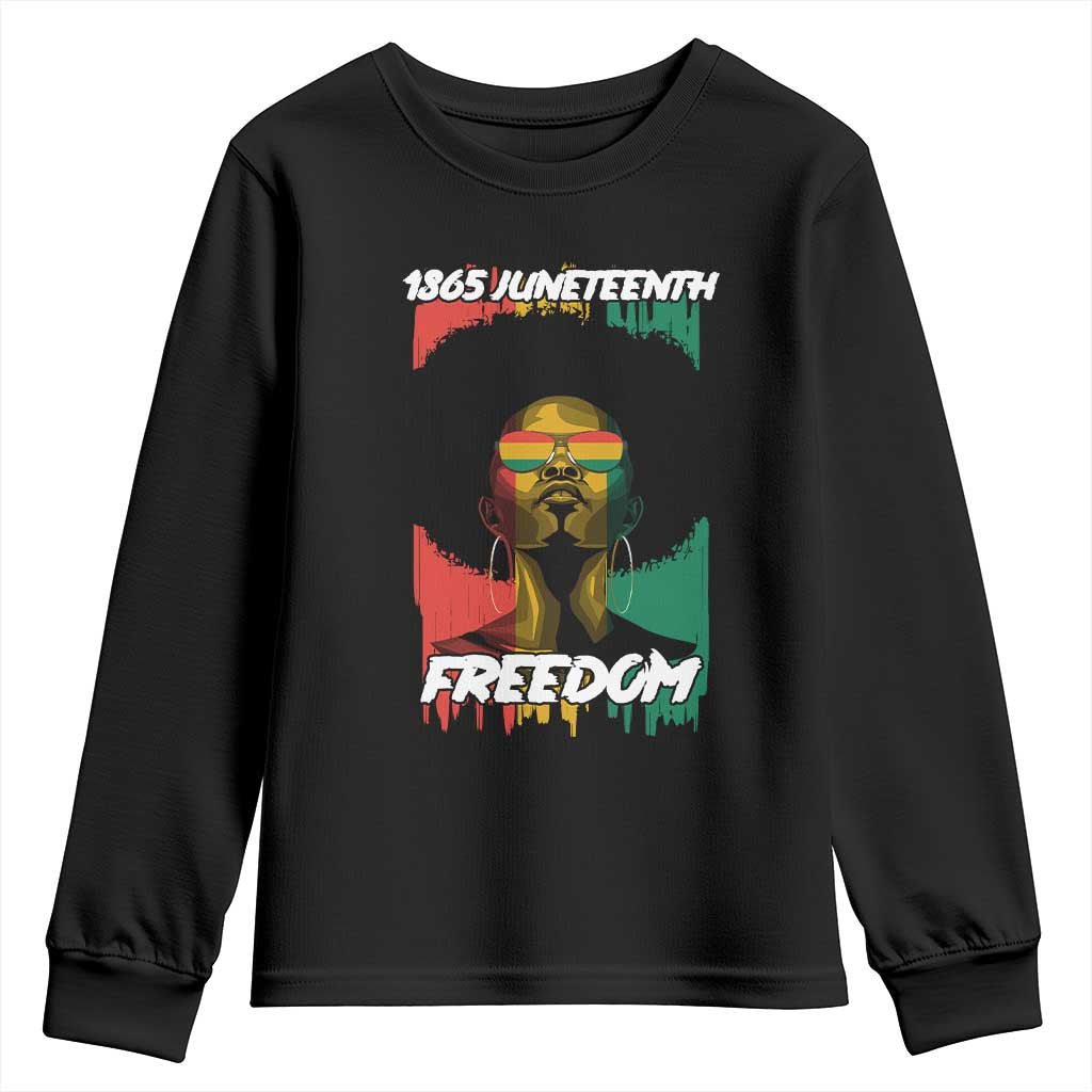 Juneteenth 1865 Freedom Youth Sweatshirt Afro Melanin Woman African American Dripping TS02