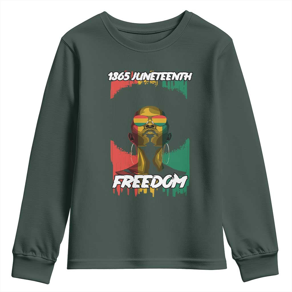 Juneteenth 1865 Freedom Youth Sweatshirt Afro Melanin Woman African American Dripping TS02