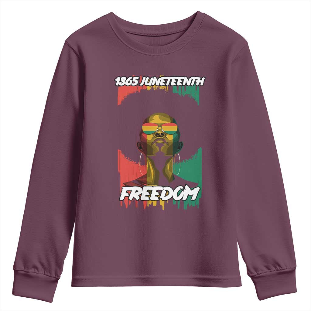 Juneteenth 1865 Freedom Youth Sweatshirt Afro Melanin Woman African American Dripping TS02