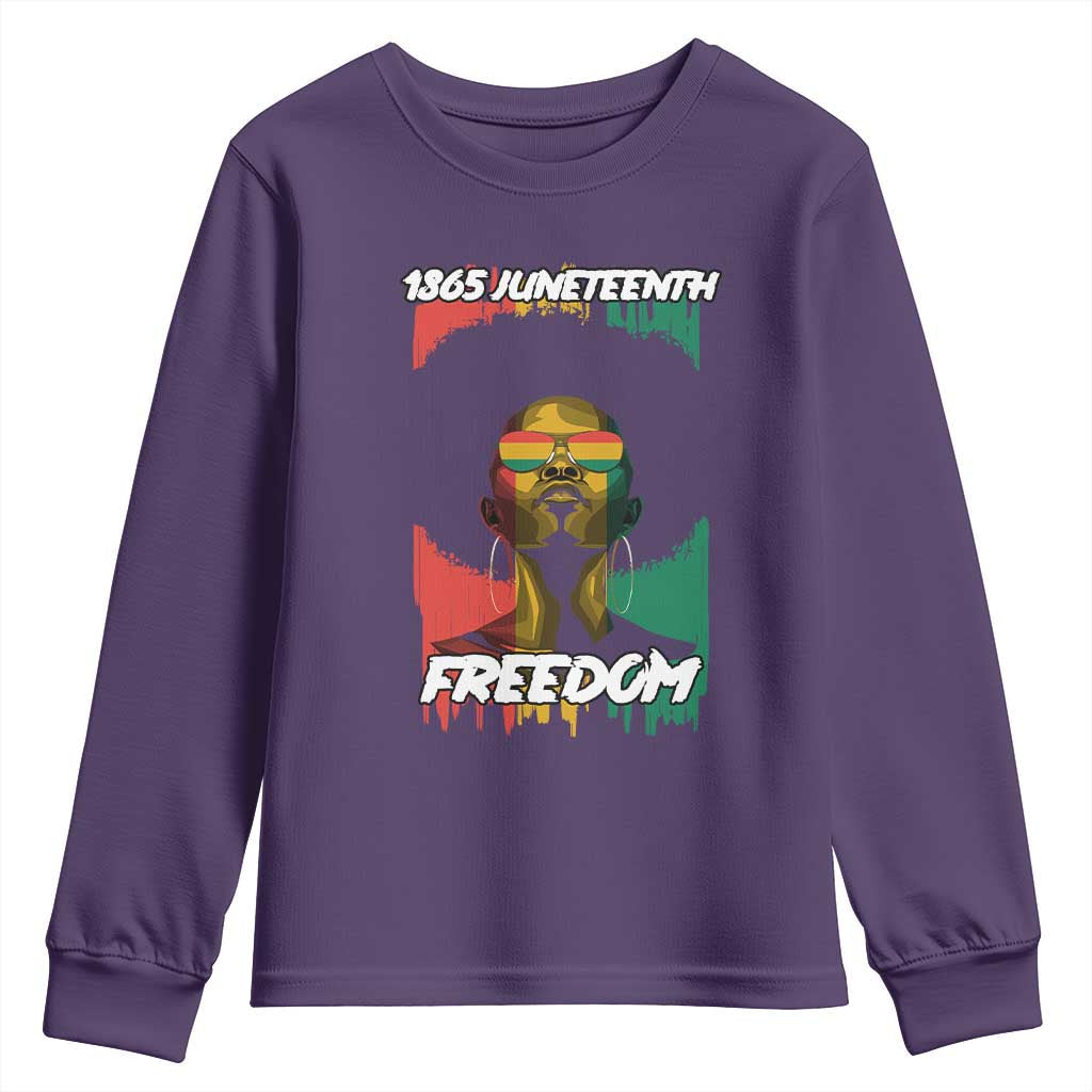 Juneteenth 1865 Freedom Youth Sweatshirt Afro Melanin Woman African American Dripping TS02