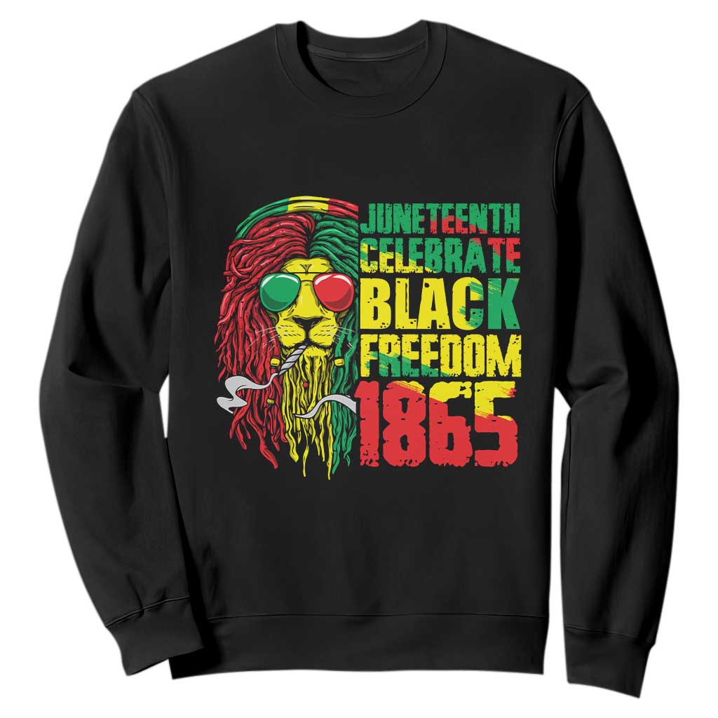 Juneteenth Sweatshirt Celebrate Black Freedom 1865 Dope Dreadlocks Lion Locs Rasta Hair TS02