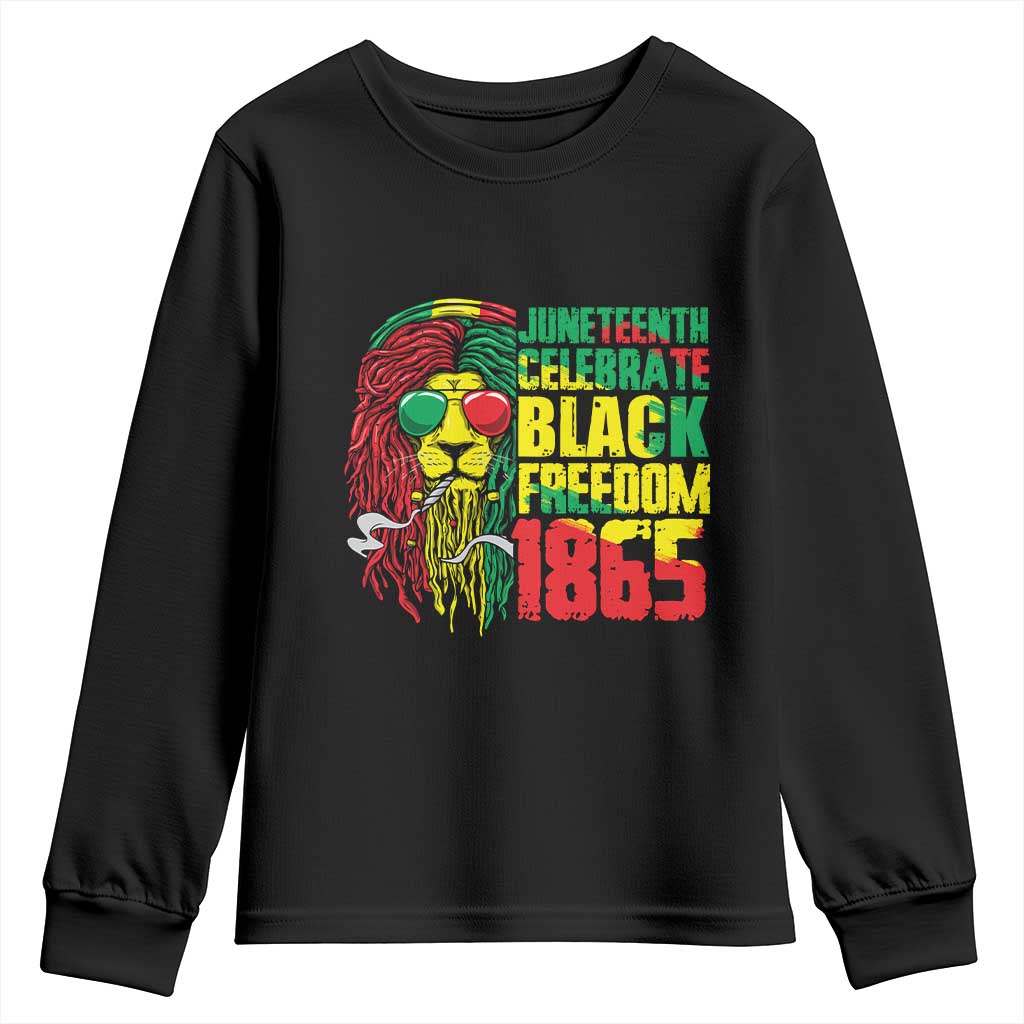 Juneteenth Youth Sweatshirt Celebrate Black Freedom 1865 Dope Dreadlocks Lion Locs Rasta Hair TS02