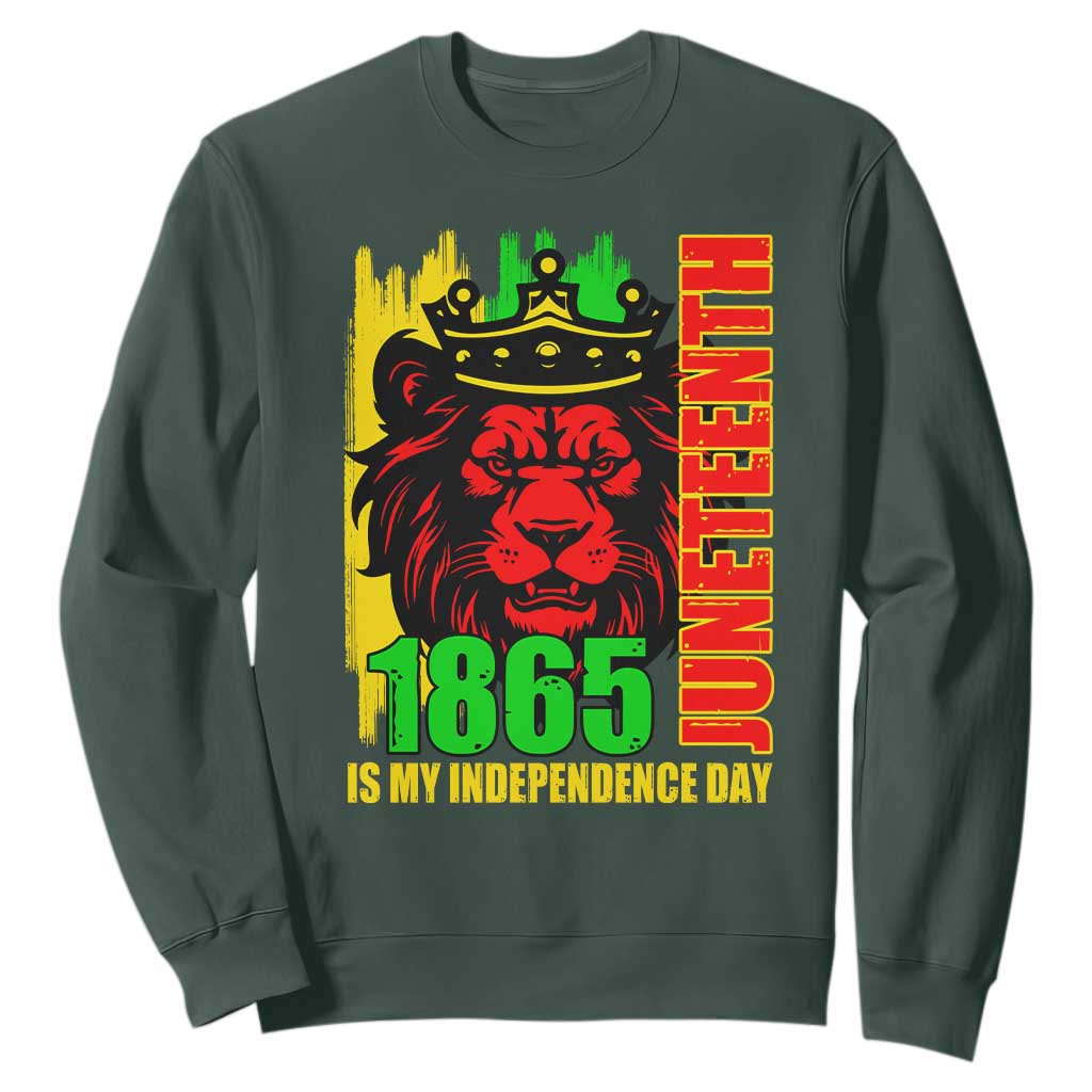 Juneteenth 1865 Is My Independence Day Sweatshirt Freedom Lion King TS02