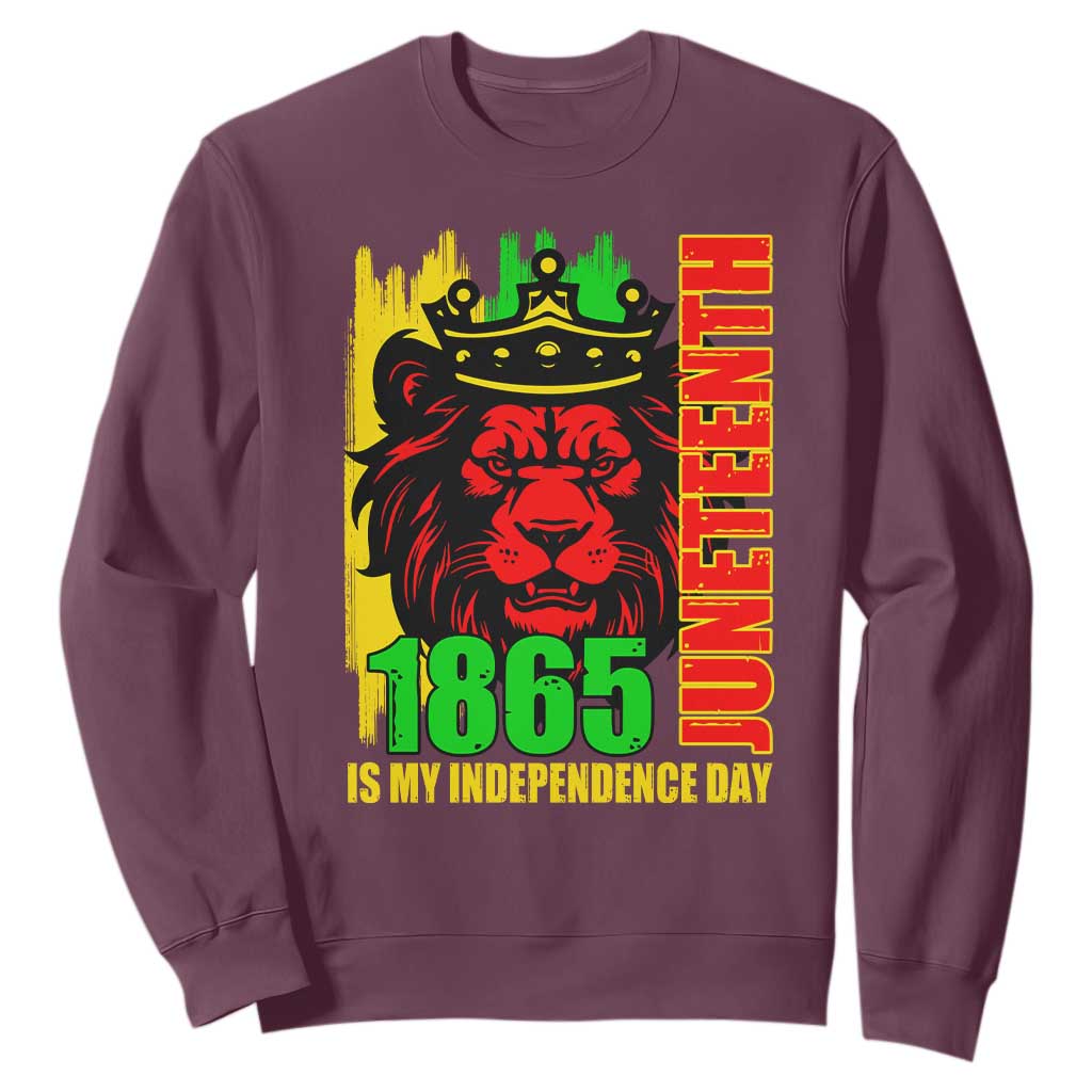 Juneteenth 1865 Is My Independence Day Sweatshirt Freedom Lion King TS02