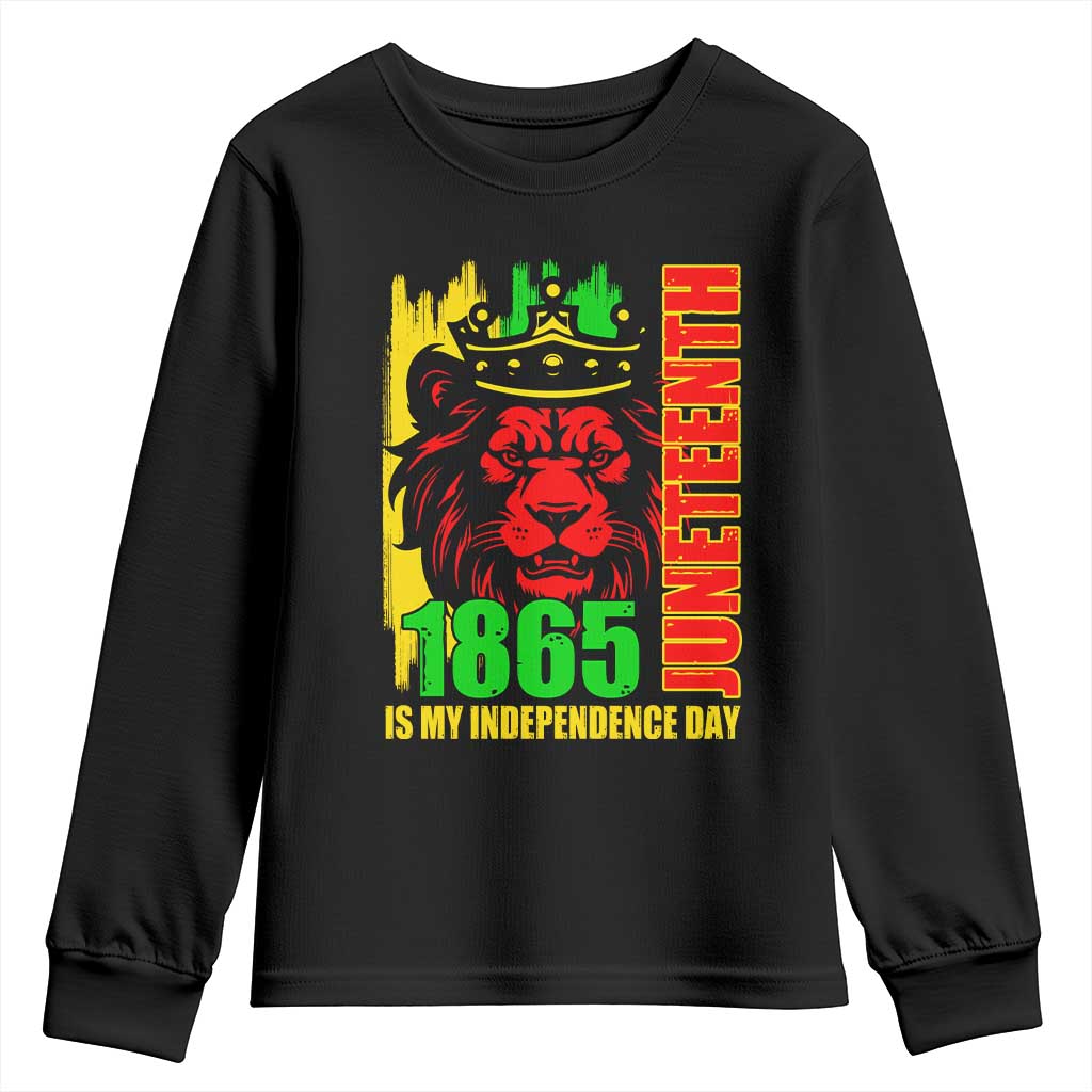Juneteenth 1865 Is My Independence Day Youth Sweatshirt Freedom Lion King TS02