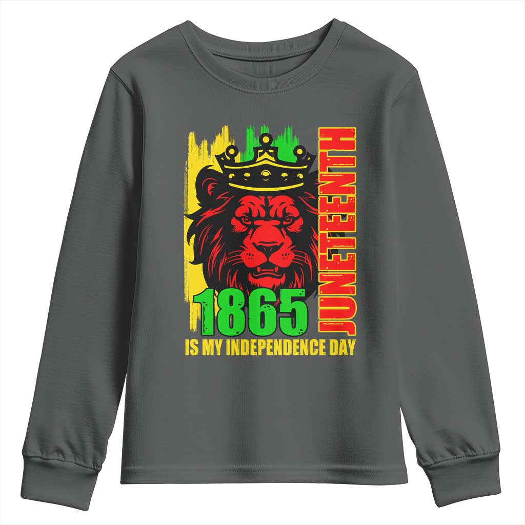 Juneteenth 1865 Is My Independence Day Youth Sweatshirt Freedom Lion King TS02