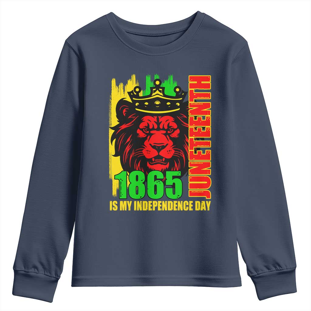 Juneteenth 1865 Is My Independence Day Youth Sweatshirt Freedom Lion King TS02