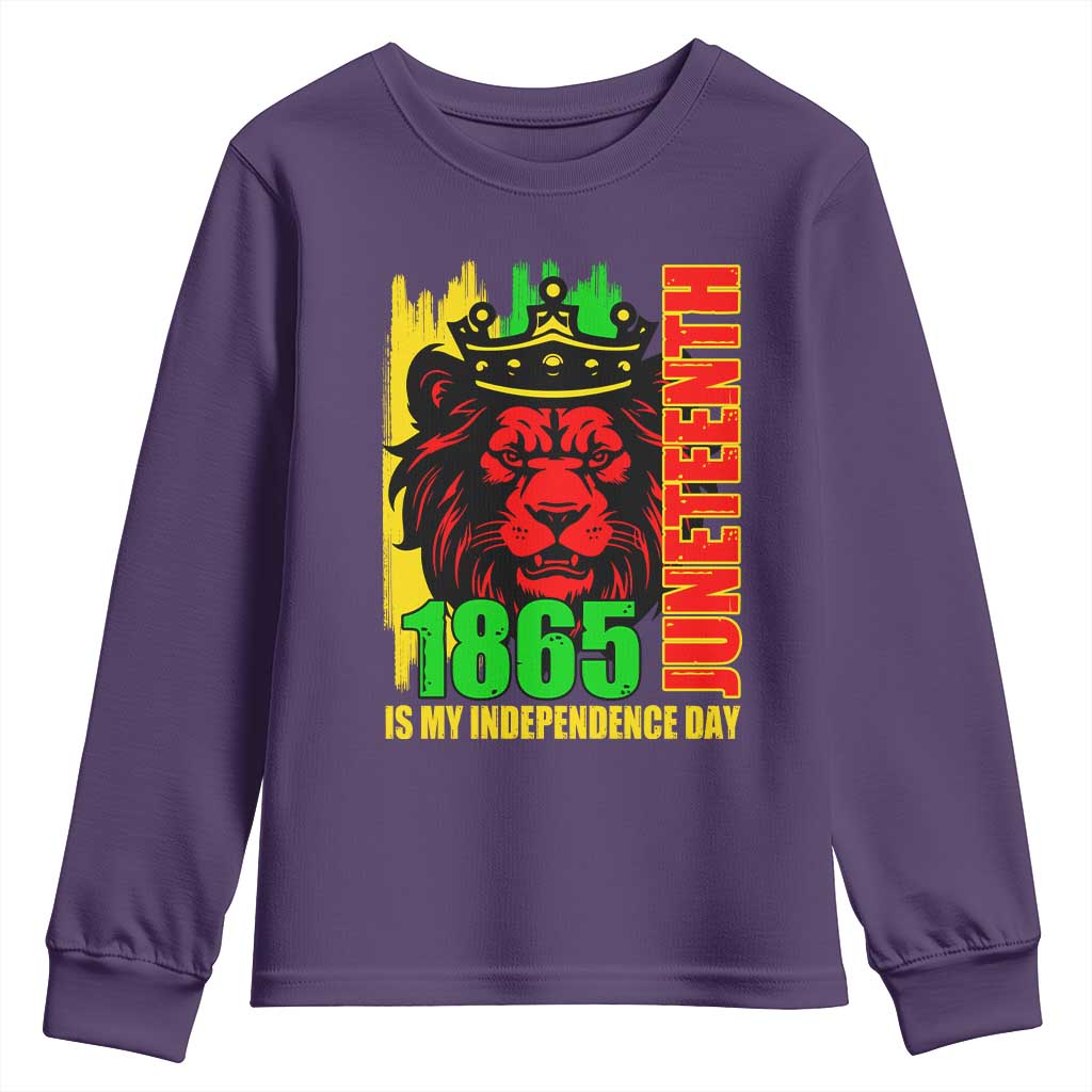 Juneteenth 1865 Is My Independence Day Youth Sweatshirt Freedom Lion King TS02