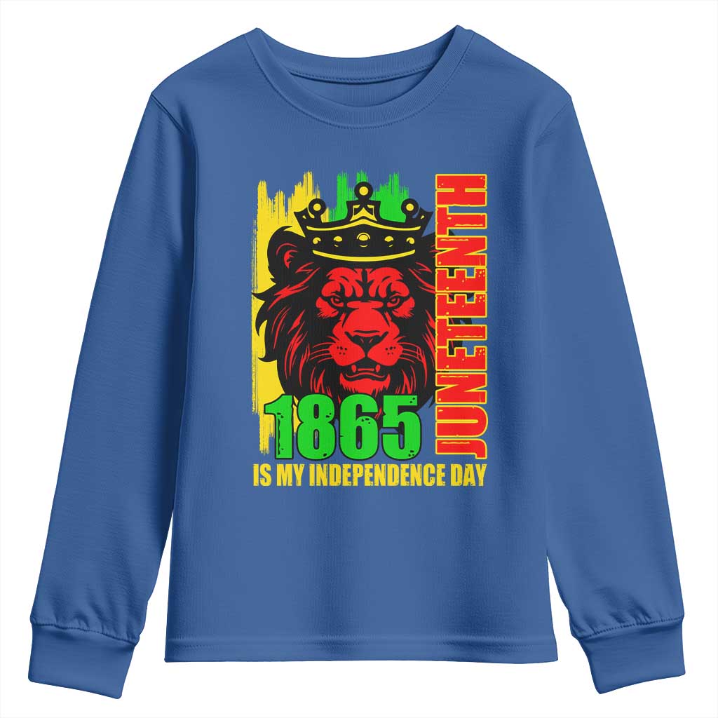 Juneteenth 1865 Is My Independence Day Youth Sweatshirt Freedom Lion King TS02