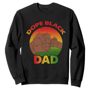 Dope Black Dad Sweatshirt Fist Bump Retro Vintage Father's Day Gift TS02
