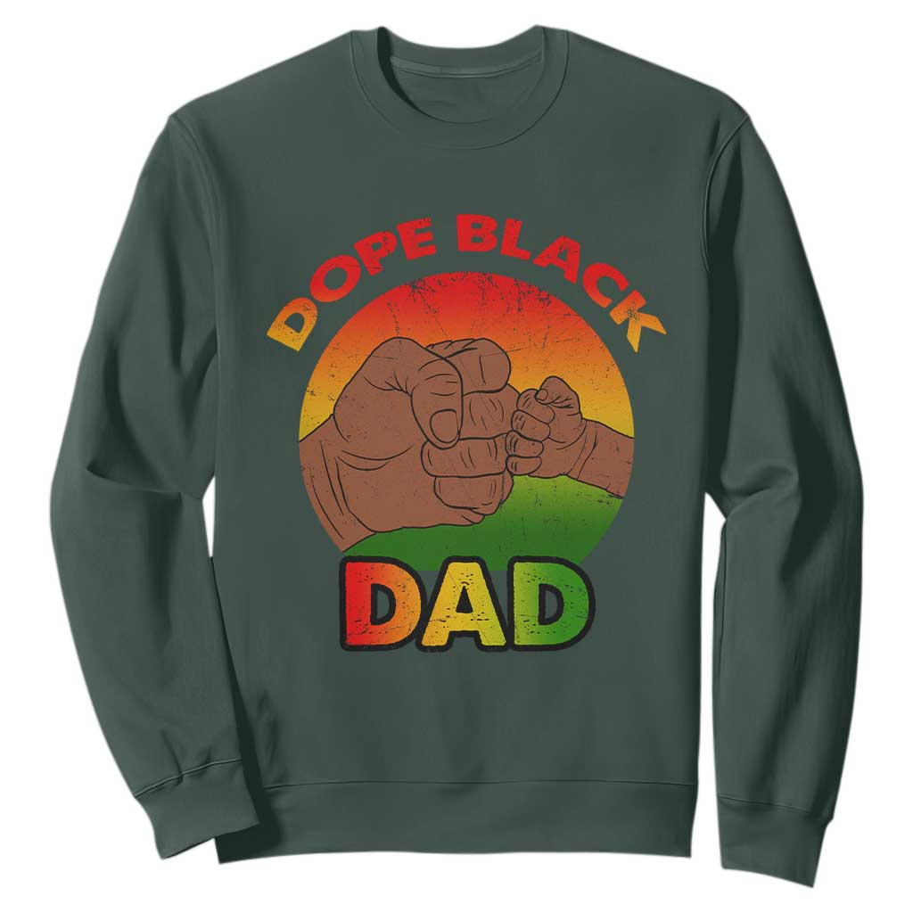 Dope Black Dad Sweatshirt Fist Bump Retro Vintage Father's Day Gift TS02