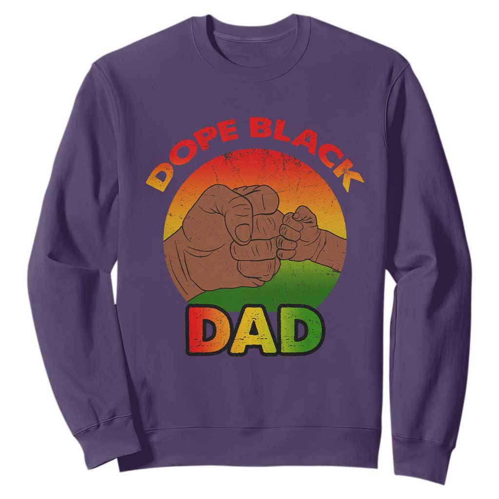 Dope Black Dad Sweatshirt Fist Bump Retro Vintage Father's Day Gift TS02