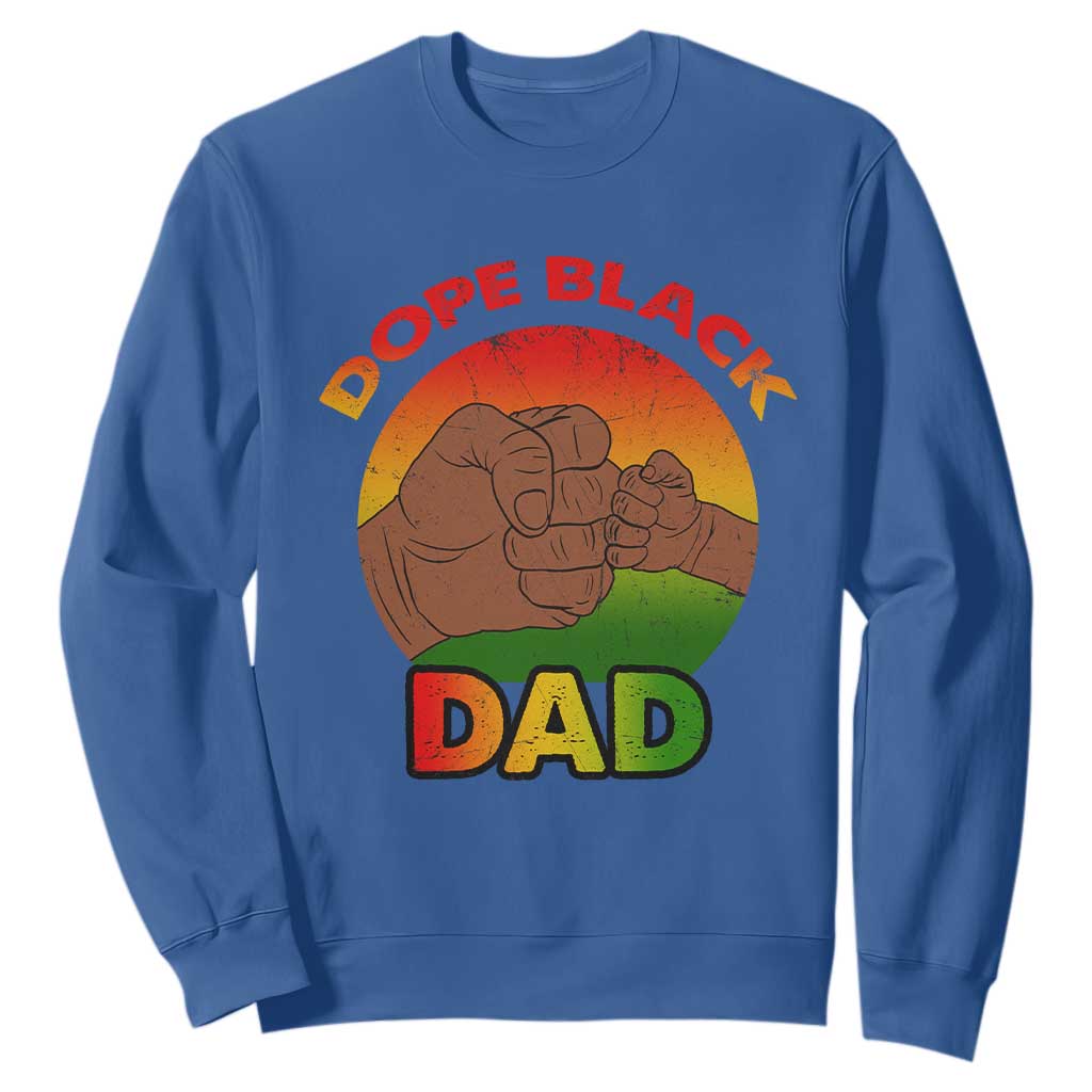 Dope Black Dad Sweatshirt Fist Bump Retro Vintage Father's Day Gift TS02