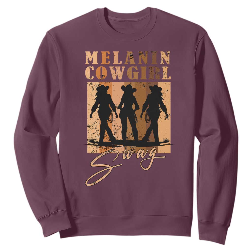 African Melanin Cowgirl Swag Sweatshirt Cowgirls Black History Pride Retro TS02