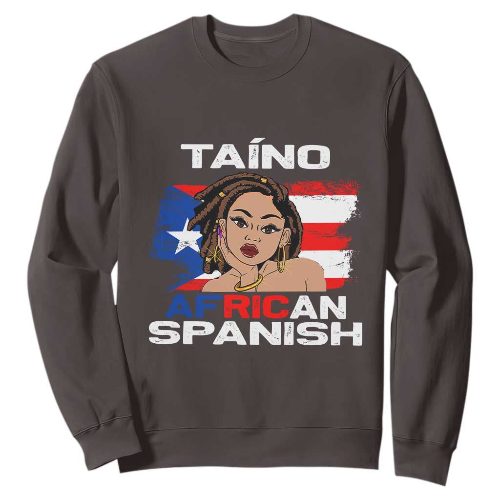 Afro Puerto Rico Hispanic Heritage Sweatshirt Taino African Spanish Roots TS02