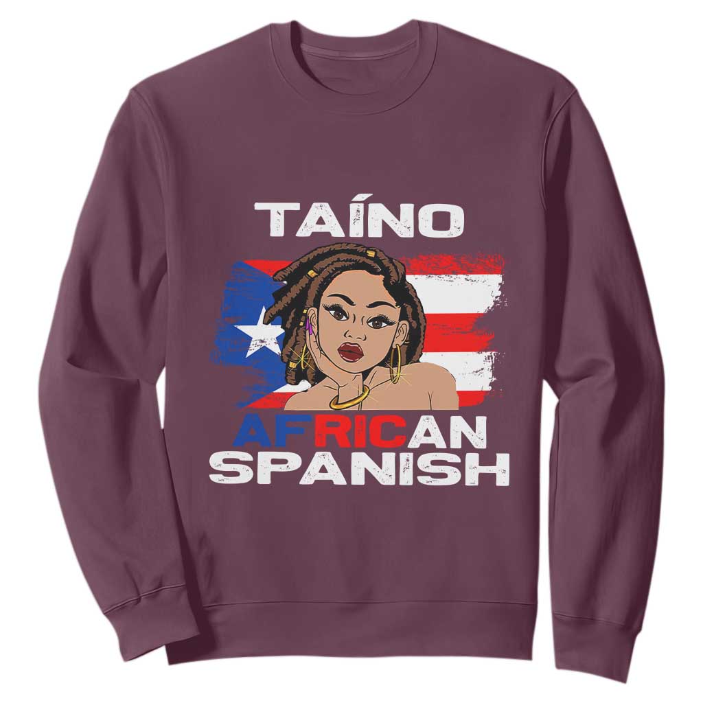 Afro Puerto Rico Hispanic Heritage Sweatshirt Taino African Spanish Roots TS02
