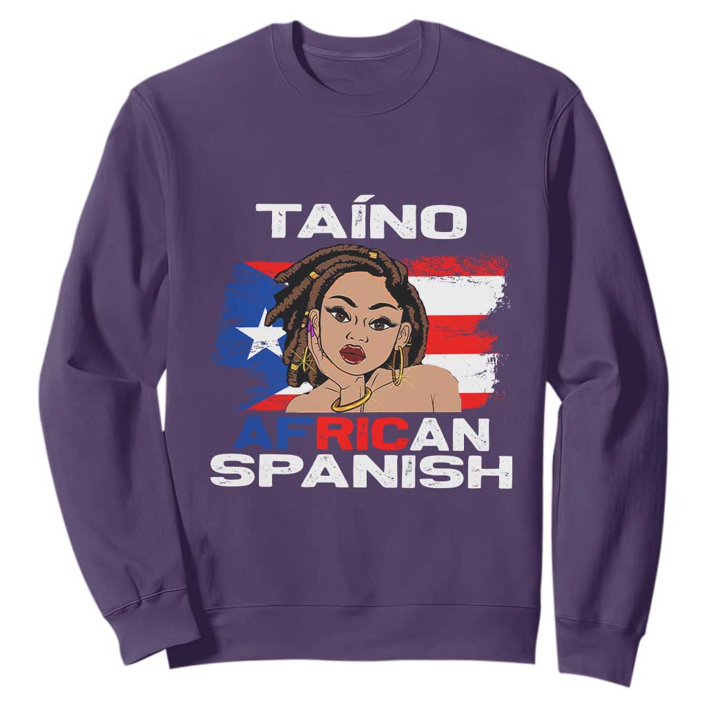 Afro Puerto Rico Hispanic Heritage Sweatshirt Taino African Spanish Roots TS02