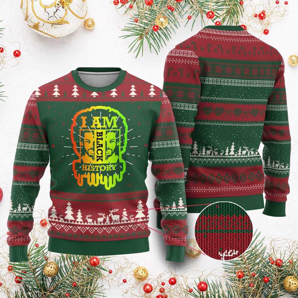 I Am Black History Knit Sweatshirt Dope African American Men TS02