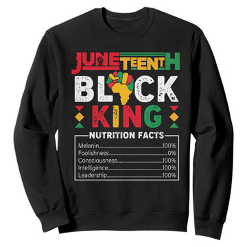 Funny Black King Nutrition Facts Sweatshirt African American TS02