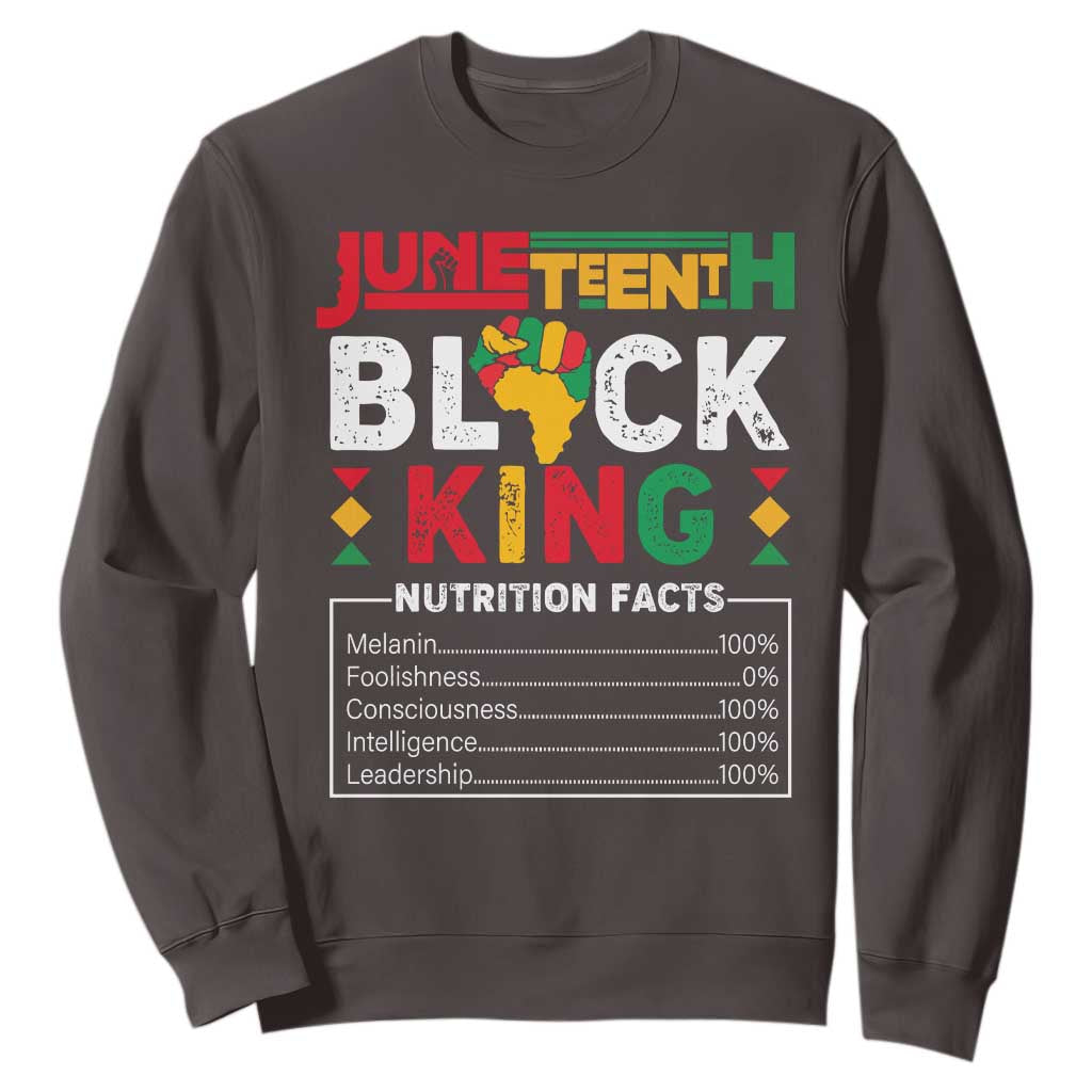 Funny Black King Nutrition Facts Sweatshirt African American TS02