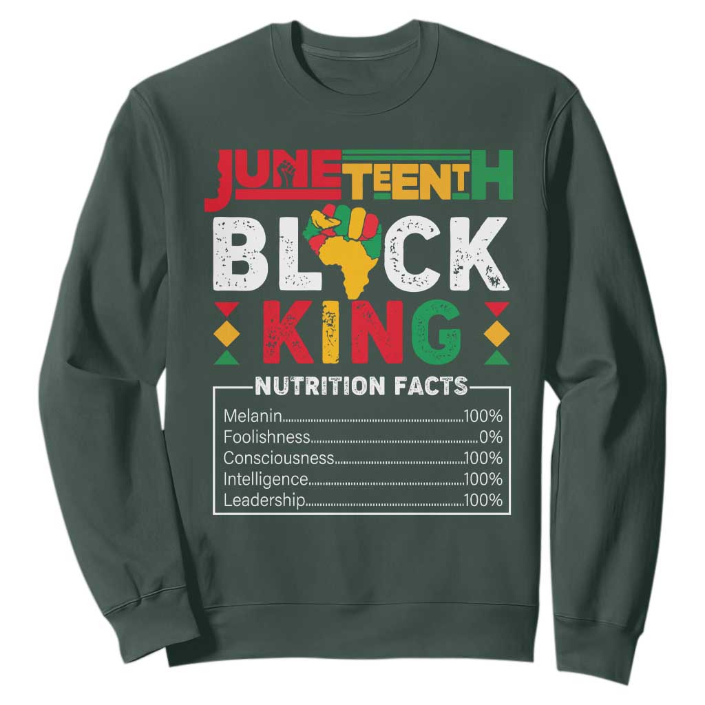 Funny Black King Nutrition Facts Sweatshirt African American TS02