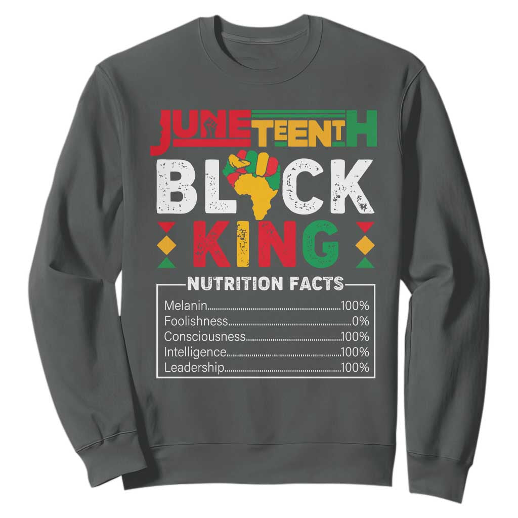 Funny Black King Nutrition Facts Sweatshirt African American TS02