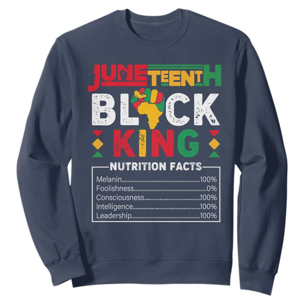 Funny Black King Nutrition Facts Sweatshirt African American TS02