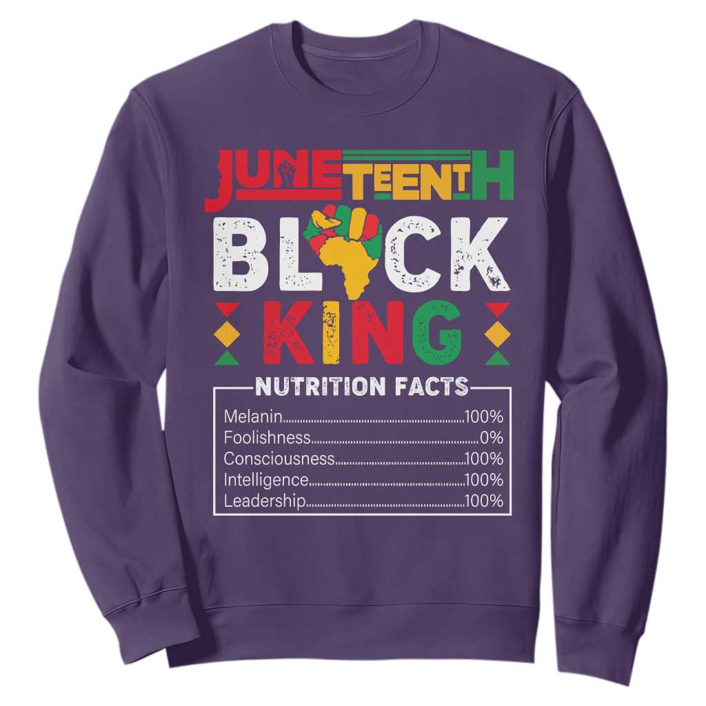 Funny Black King Nutrition Facts Sweatshirt African American TS02