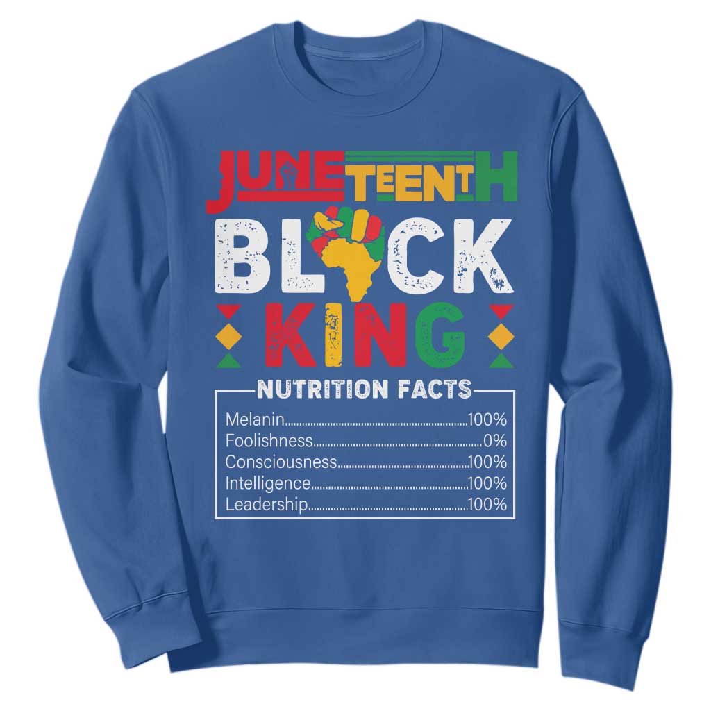 Funny Black King Nutrition Facts Sweatshirt African American TS02