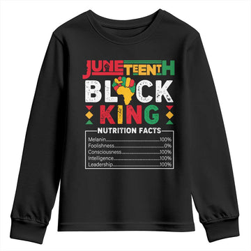 Funny Black King Nutrition Facts Youth Sweatshirt African American TS02
