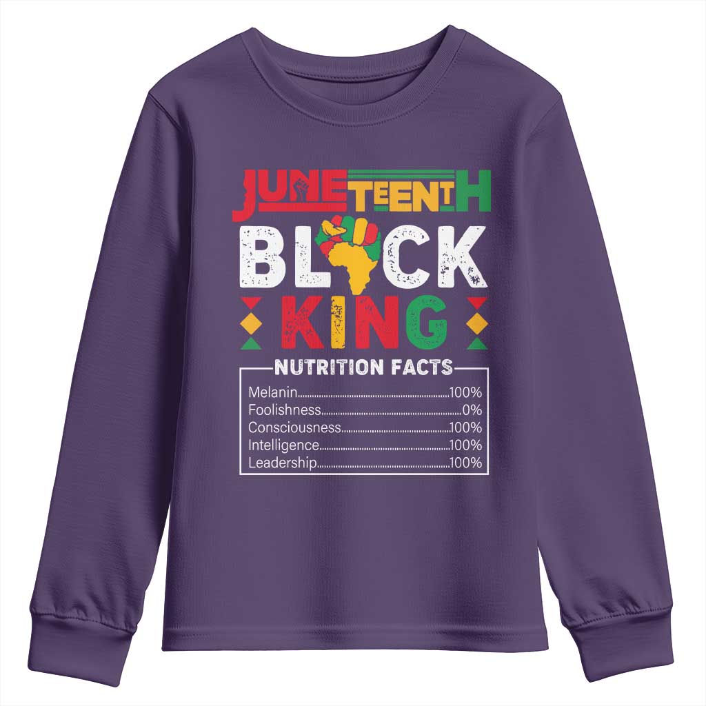 Funny Black King Nutrition Facts Youth Sweatshirt African American TS02