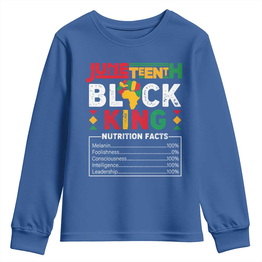 Funny Black King Nutrition Facts Youth Sweatshirt African American TS02