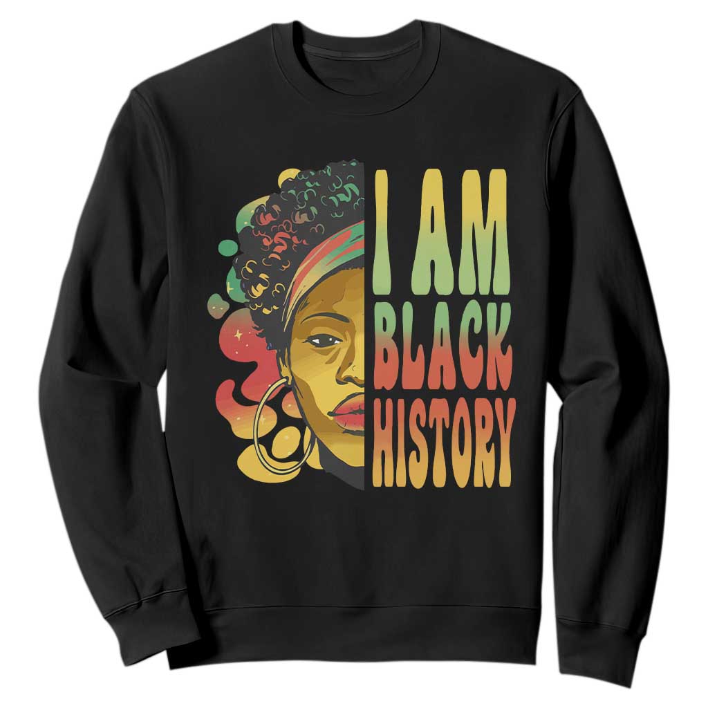 I Am Black History Sweatshirt Afro Black Woman African American Pride TS02