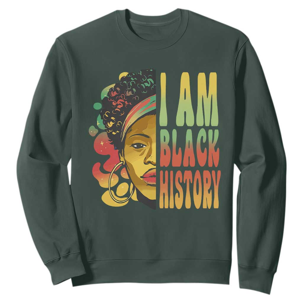 I Am Black History Sweatshirt Afro Black Woman African American Pride TS02