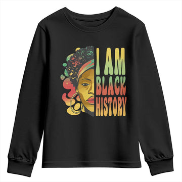 I Am Black History Youth Sweatshirt Afro Black Woman African American Pride TS02
