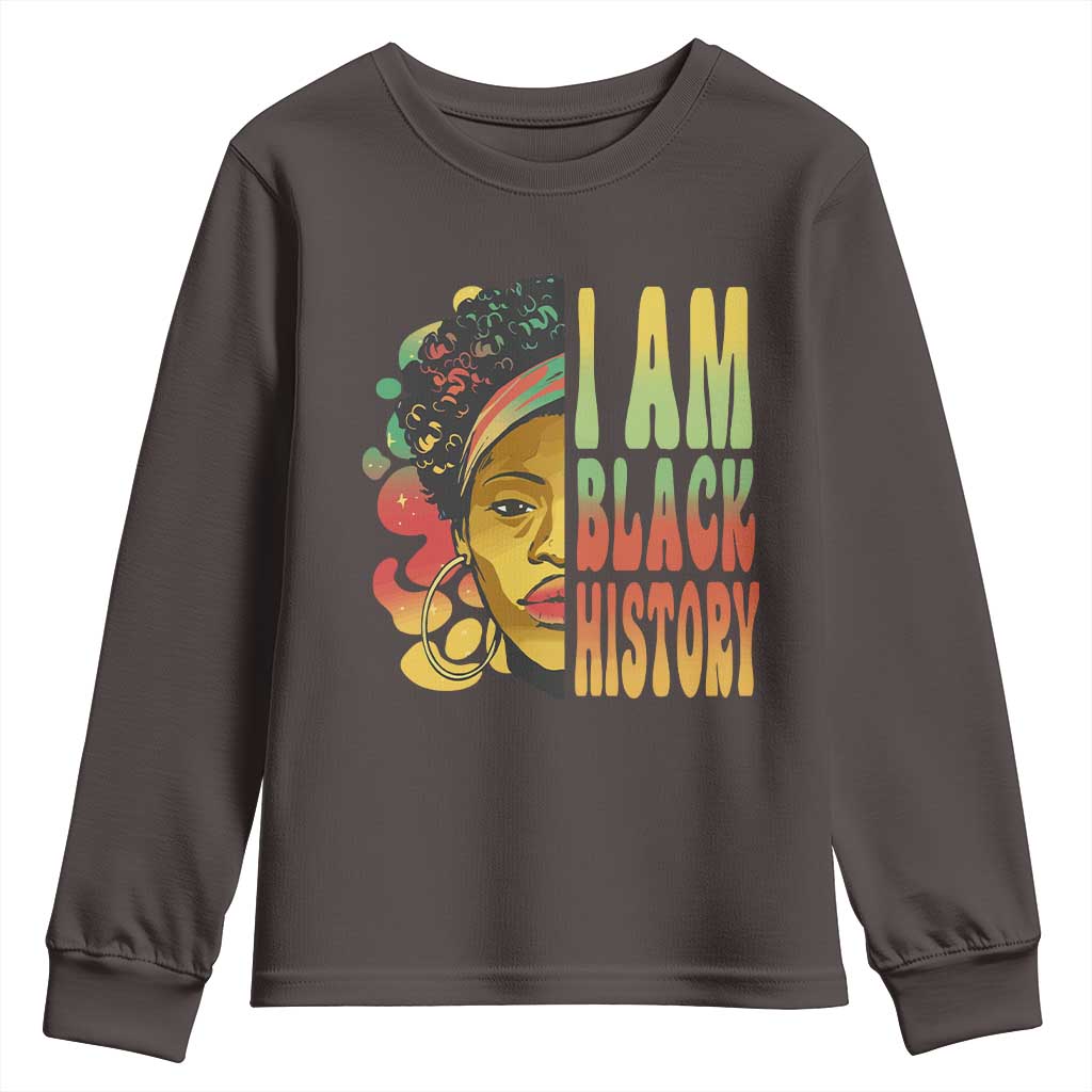 I Am Black History Youth Sweatshirt Afro Black Woman African American Pride TS02