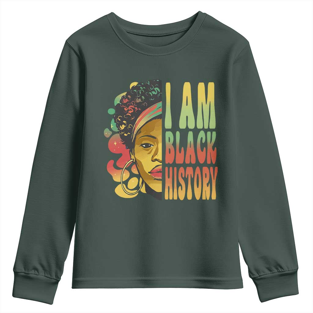 I Am Black History Youth Sweatshirt Afro Black Woman African American Pride TS02