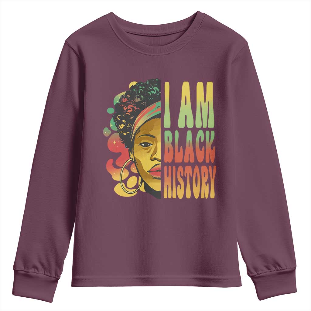 I Am Black History Youth Sweatshirt Afro Black Woman African American Pride TS02